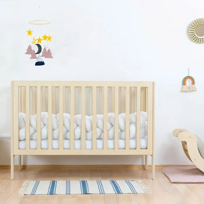 Lit bébé KIPPY 60 x 120 gris et verni-2