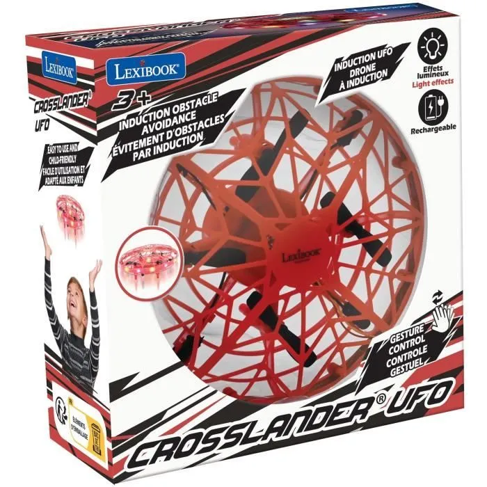 Mini drone volant à induction LEXIBOOK - Contrôle gestuel - Maintien d'altitude - Effets lumineux - Rouge/Noir-3