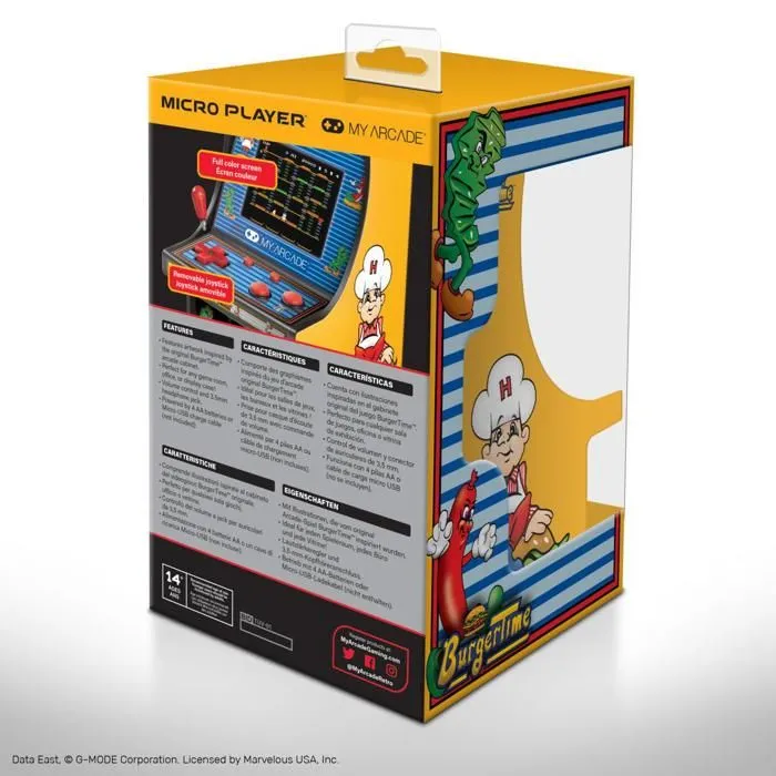 Console portable - My Arcade - BurgerTime Micro Player - Écran couleur 2.75" - Design rétro - Contrôle du volume-1