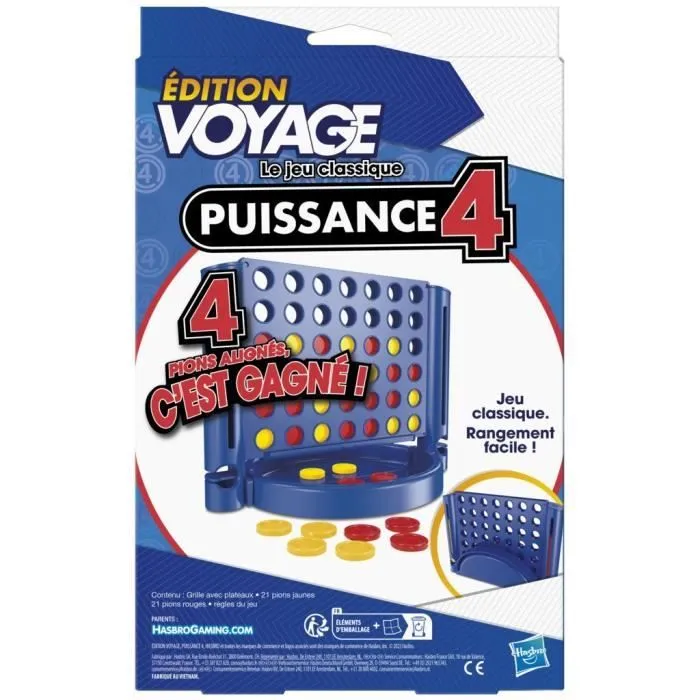 Puissance 4 Voyage, jeu de société de voyage pour 2 joueurs, jeu de voyage, Dès 6 ans, Hasbro Gaming-2