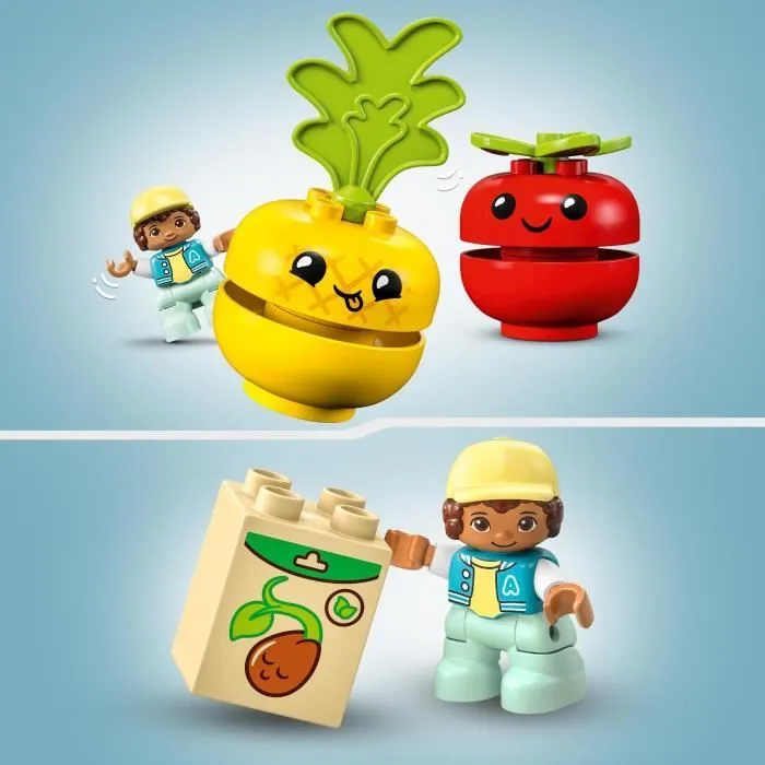 LEGO® DUPLO My First 10982 Le Tracteur des Fruits et Légumes, Jouet à Empiler et à Trier-4