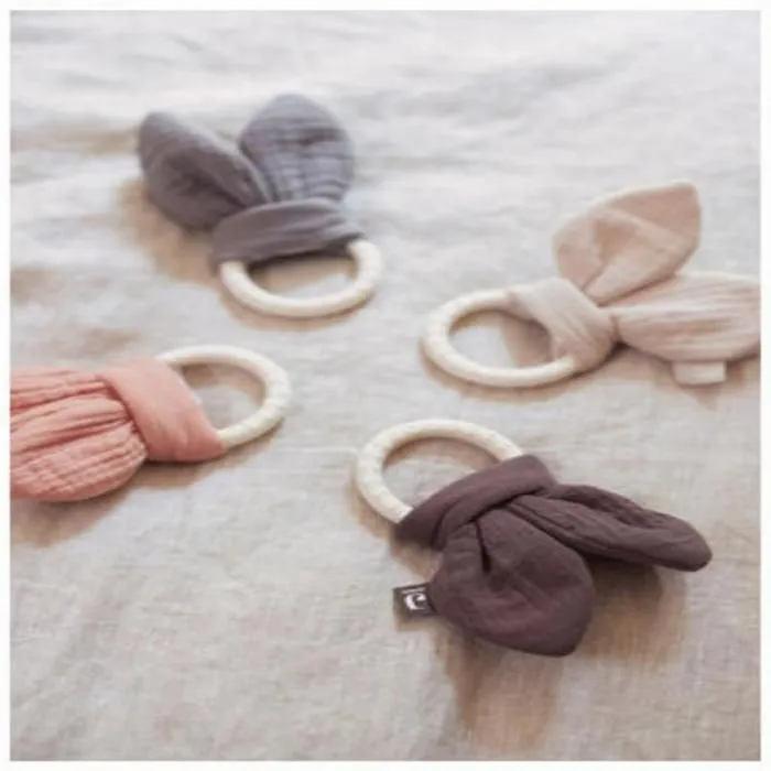 Anneau de dentition en Silicone Bunny Ears Chataigne - Marron - Jollein - Bébé-3
