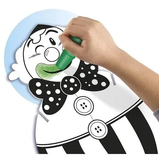 MAPED CREATIV - Mes Premières gommettes et coloriage - Clown 3D à personnaliser - Valisette réutilisable-3