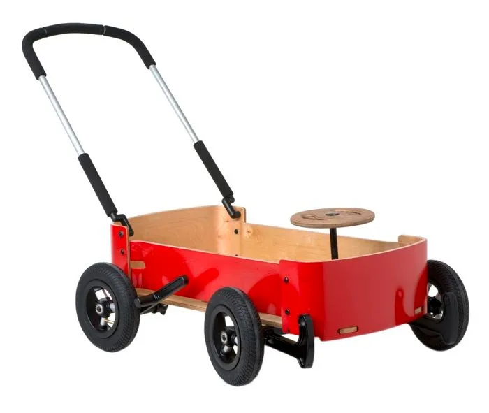 Chariot en bois Wagon Wishbone 3 en 1 - WISHBONE - Pour enfants de 12 mois et plus - Rouge, marron et noir-0