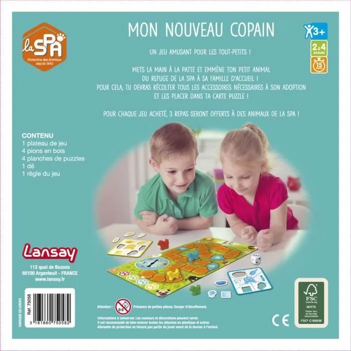 Jeux Lansay - SPA - Mon Nouveau Copain - Jeu de société - Dès 3 ans-4
