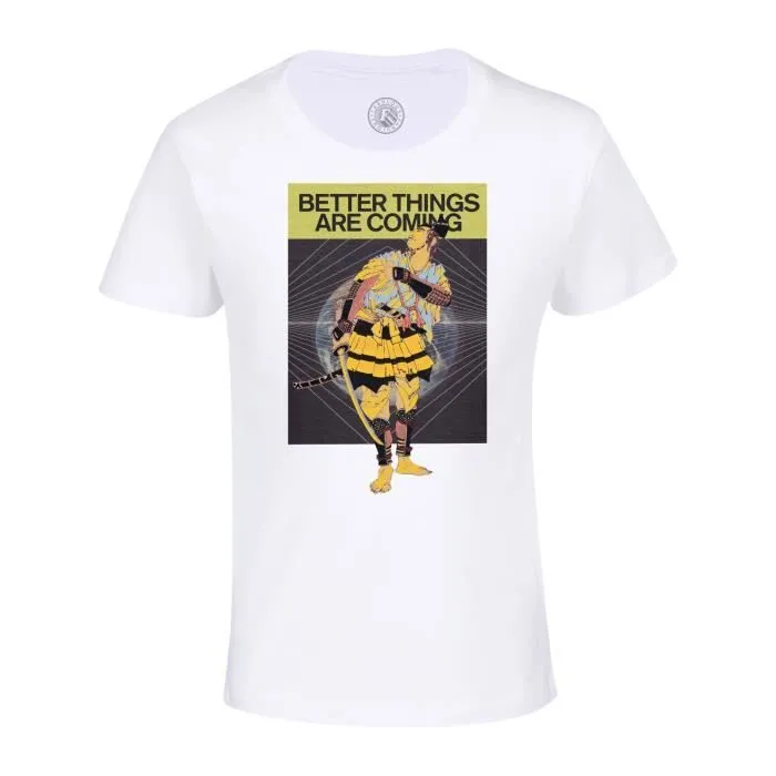 T-shirt Enfant Blanc Better Things Are Coming Détournement Collage Vintage Illustration Art Humour Parodie Meme Zoomer Estampe-0