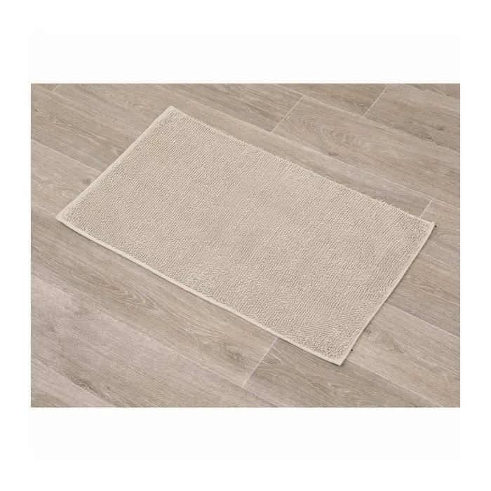 TENDANCE - Tapis de salle de bain en polyester Beige 45 x 75 cm-1