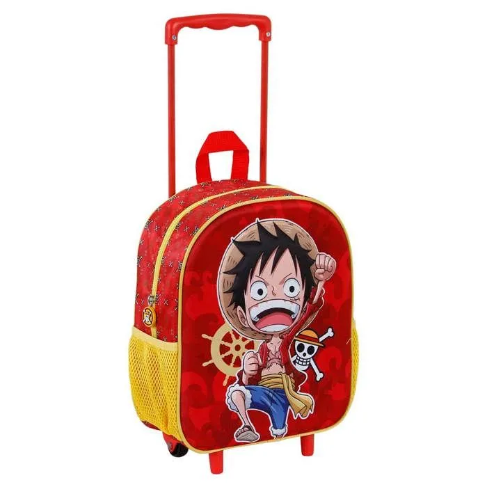 Sac à dos 3D à Roulettes Petit - One Piece Luffy - Rouge- Taille Unique-2