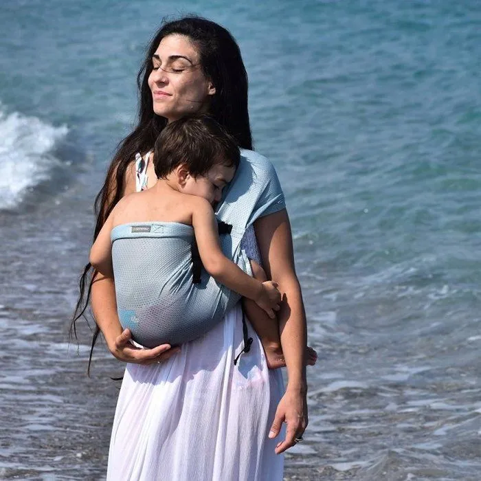 Mini Sling MiniMonkey porte-bébé compact Vert Mesh-1