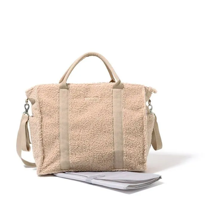MAÏKA Sac à langer Moumoute, multifonctionnel, bouclettes, tendance, tapis à langer et attaches poussettes inclus-1
