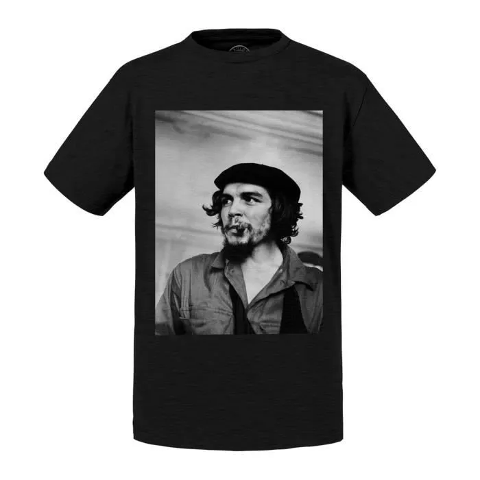 T-shirt Enfant Noir Che Guevara Jeune Cuba Revolutionnaire 1959 Cigar Personnage Historique-0