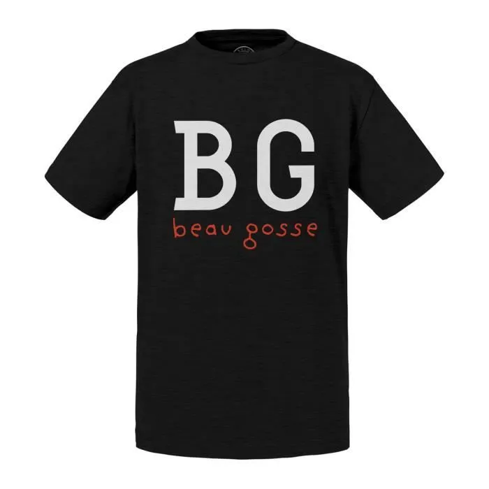 T-shirt Enfant Noir BG (Beau Gosse) Expression Beauté Homme-0