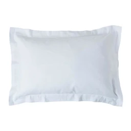 Taie d'oreiller à volants en lin lavé Blanc – 50 x 90 cm-0
