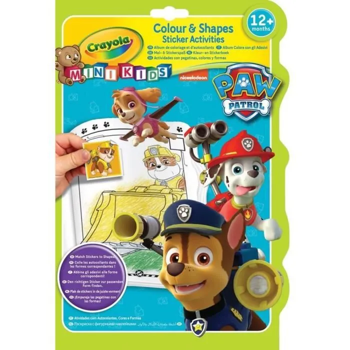 Crayola - Mini Kids - Album coloriage & autocollants Pat Patrouille - Coloriage pour enfant et tout petit-0