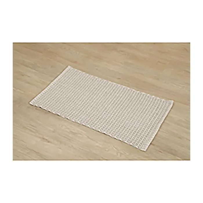 TENDANCE - Tapis de salle de bain Beige  en Polycoton tressé 50 x 90 cm-1