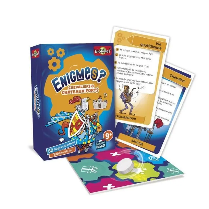 Jeu éducatif - BIOVIVA - Enigmes Chevaliers et châteaux forts - 80 énigmes illustrées - Fabriqué en France-4