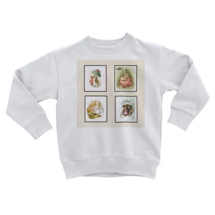 Sweatshirt Enfant Famille Lapin Petter Rabbit Illustration Enfant Beatrice Potter-0