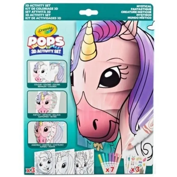 Créatif - CRAYOLA - POPS 3D Mystical - Dessins 3D faciles à réaliser! Dès 6 ans-0