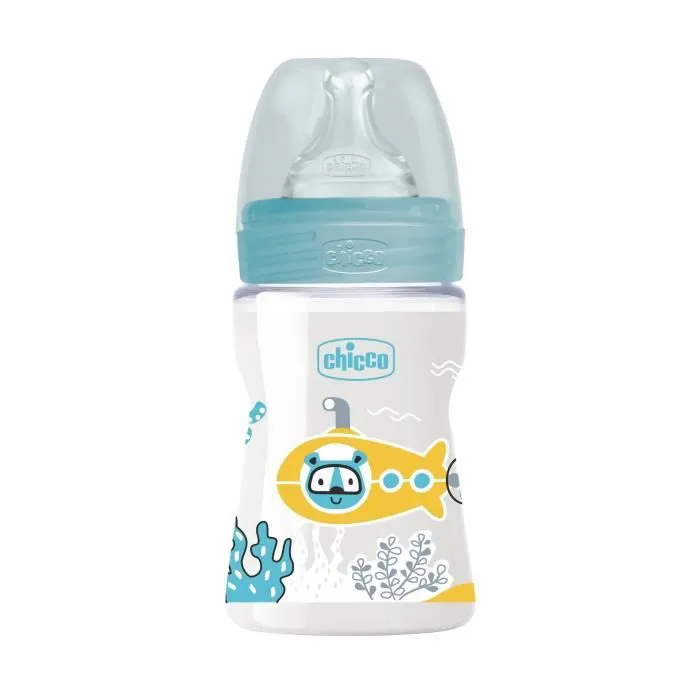 Chicco Biberon Bien-Être Débit Lent +0m Bleu 150ml-1