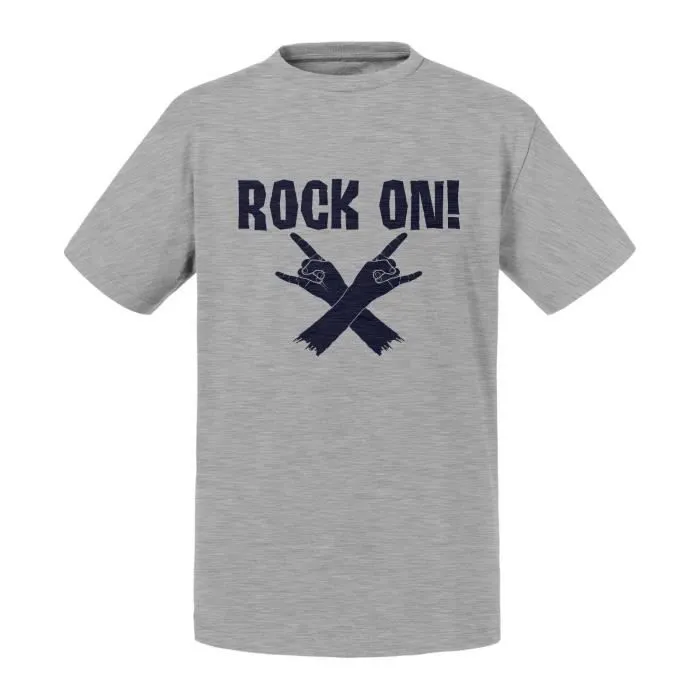 T-shirt Enfant Gris Rock On Musique Musicien Guitare Basse Metal-0