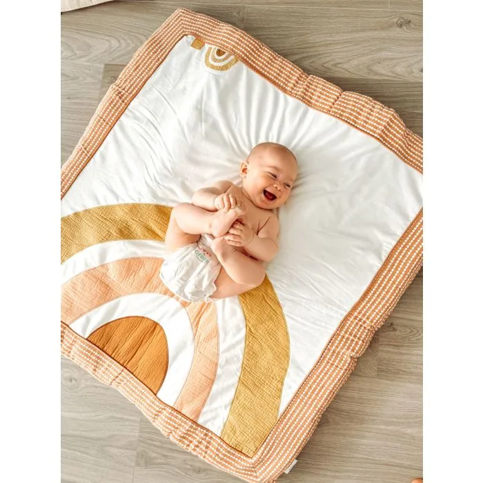 Tapis bébé en velours - SAUTHON - Sunlight - Blanc - 100x100cm-2