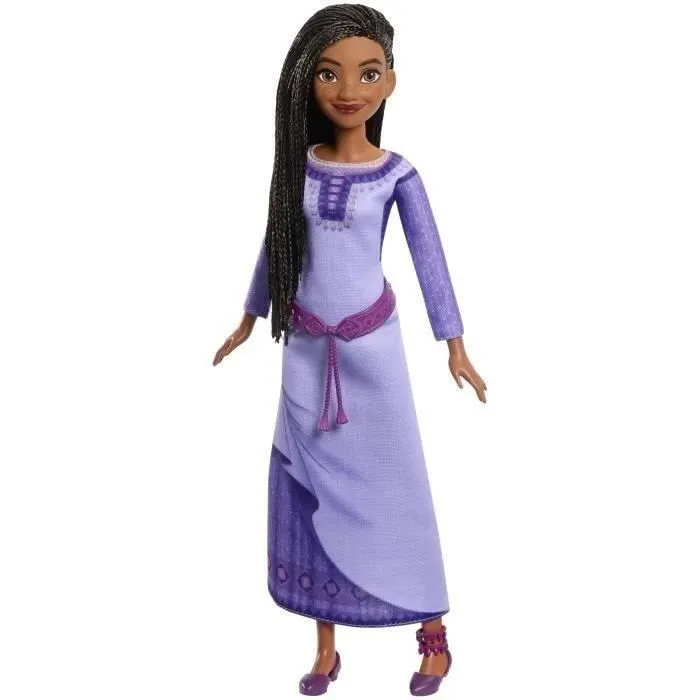 Disney Asha du Royaume de Rosas Poupée Wish articulée aux cheveux naturels, avec vêtements amovibles, chaussures et accessoires HPX2-2