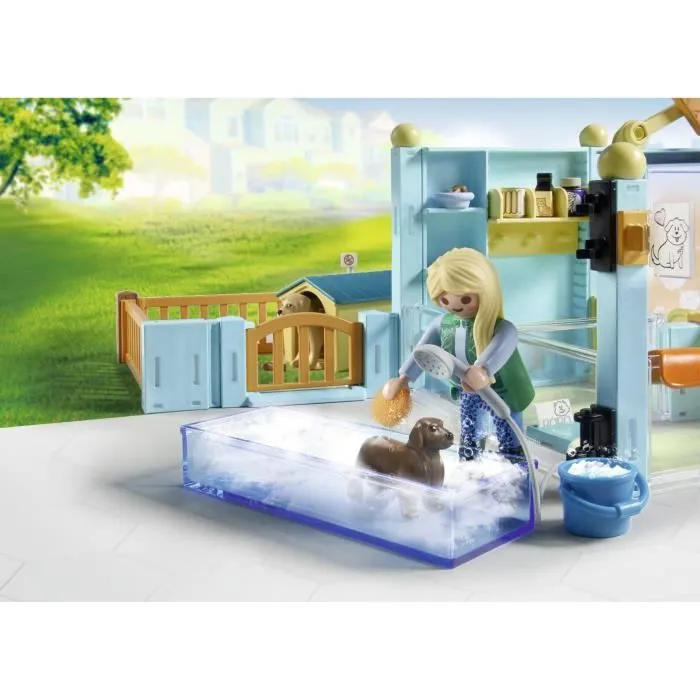 PLAYMOBIL 71742 Hôtel des animaux, soigneurs, chiens et chats, My Life, 191 pièces, Dès 4 ans-2