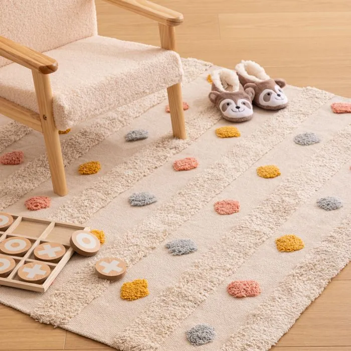 Tapis enfant - ATMOSPHERA - Arlequin - 70x120cm - Multicolore - Coton tufté-2