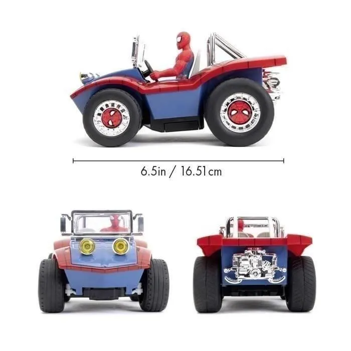 Jada - Marvel - Voiture Radiocommandée Spiderman - Fonction turbo - Figurine incluse - Dès 6ans-3