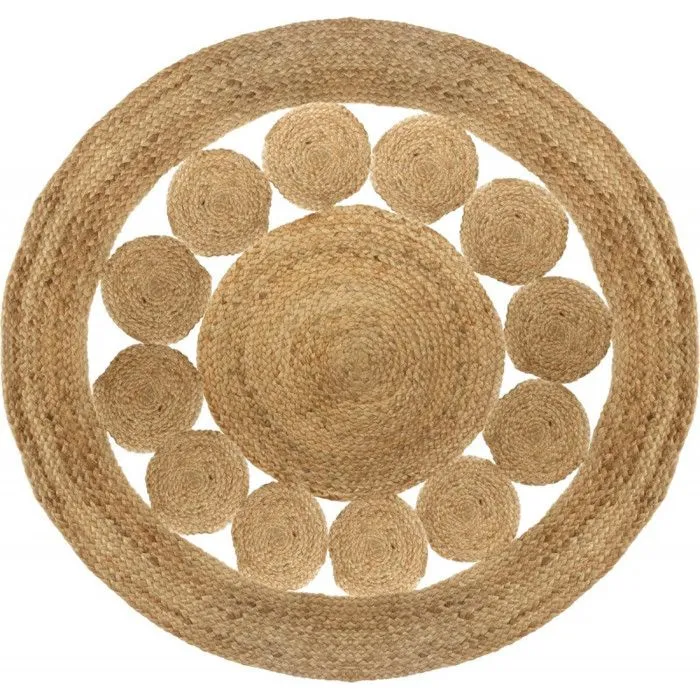 Tapis rond jute ajouré diamètre 80 cm Atmosphera-0