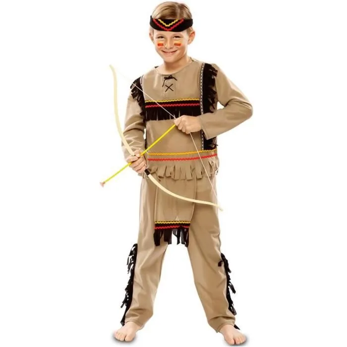 Déguisement Indien Yuki pour garçon - EUROCARNAVALES, SA - Noir - 7 ans - Carnaval-0