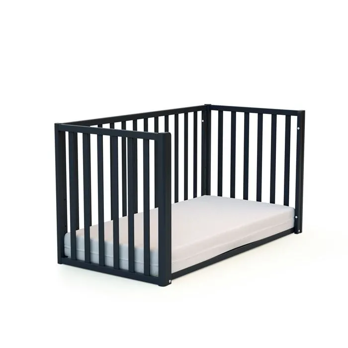 AT4 -  Lit bébé évolutif CONFORT en bois  Gris Graphite - Taille unique-2
