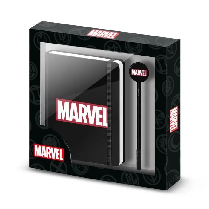Journal + Stylo - MARVEL COMICS - Taille Unique - Noir - Mixte - 100 pages-0