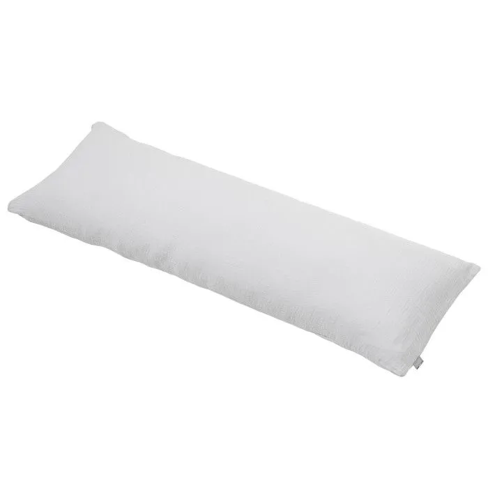 Housse en gaze de coton pour traversin plat Jeanne 160 cm Gris clair-0