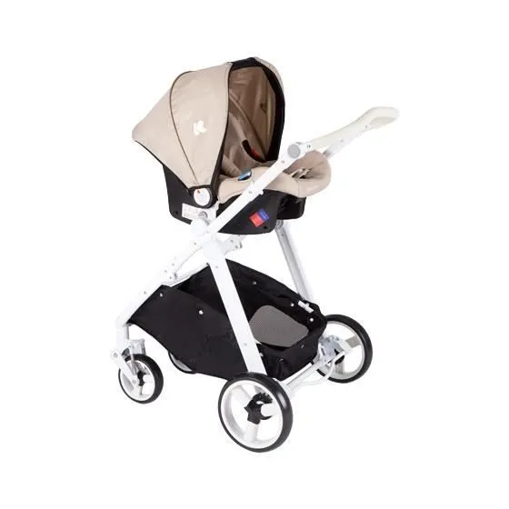 Poussette combinée trio 3 en 1 avec siège auto UGO beige KikkaBoo-3