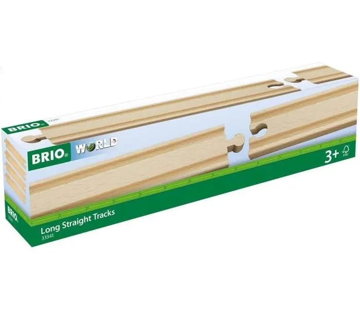 Rails droits longs pour circuit de train en bois BRIO 33341 - Ravensburger - Mixte dès 3 ans-0