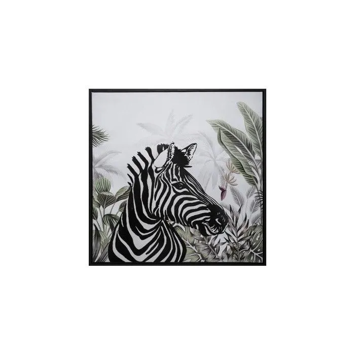 Toile imprimée cadre Zèbre 68 x 68 cm Atmosphera-0
