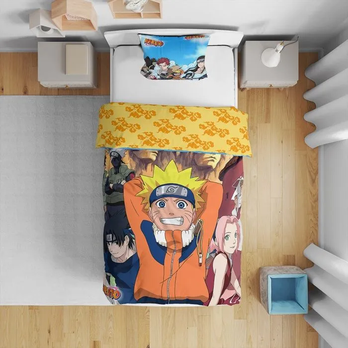 Naruto - Parure de lit en microfibre Konoha (140x200cm + 63x63cm)-2