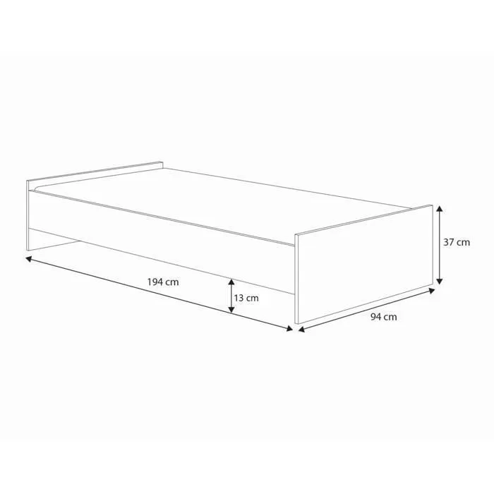 Lit enfant KARO 90x190 cm + sommier, BLANC/GRIS-2
