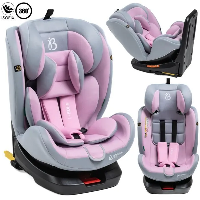 BEBELISSIMO - Siège auto Isofix - pivotant 360 ° - 40-150cm - 0-36kg - i-size EOLE - rose-0