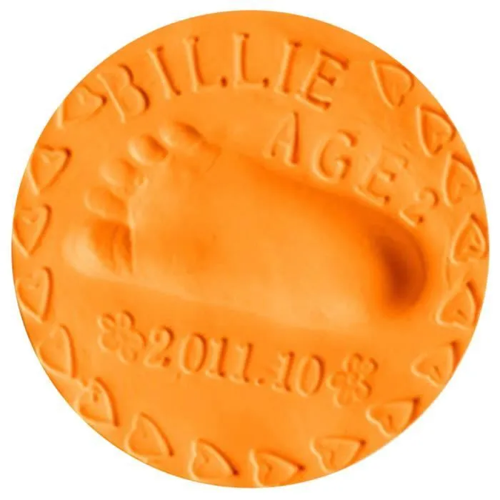 Empreinte de Bébé Empreinte d'argile main d'encre DIY Craft cadeaux Orange-0
