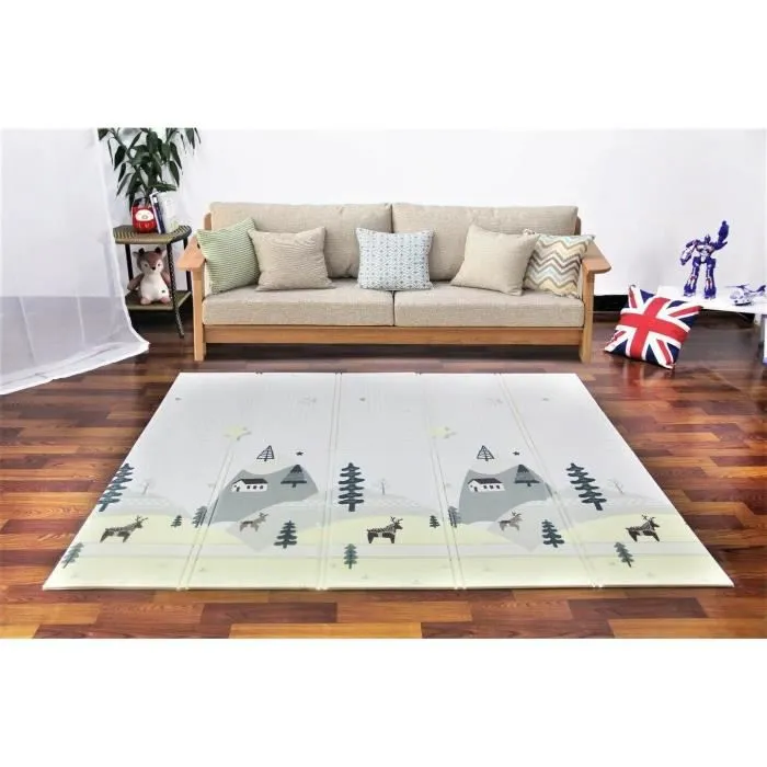 Tapis d'éveil bébé Mamabrum XXL en mousse XPE double face - 180x200cm - Antidérapant et pliant-2