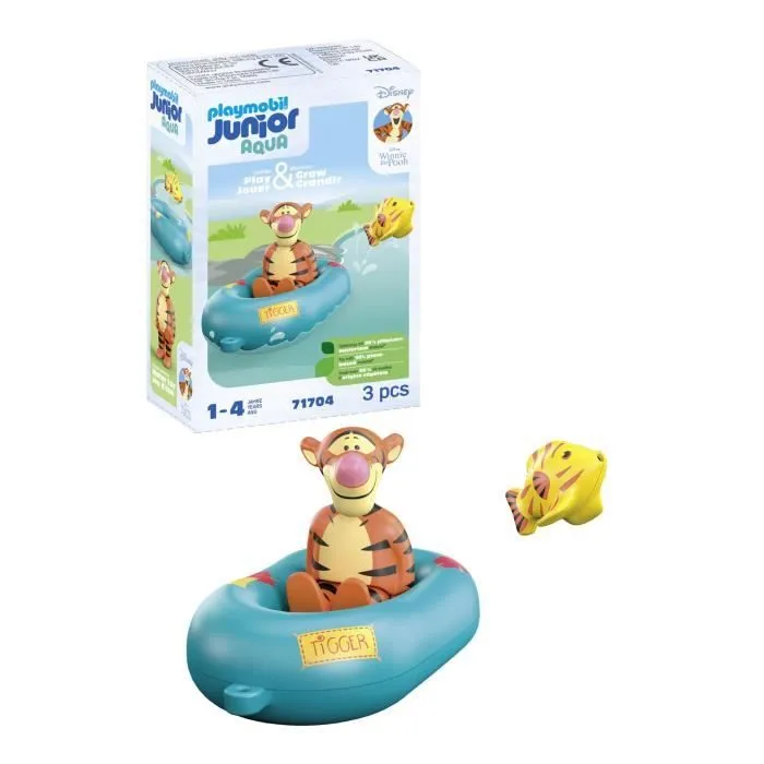 PLAYMOBIL Junior 71704 Tigrou avec canot, Flotte dans l'eau, Jouet pour le bain, Junior & Disney, Dès 12 mois-3