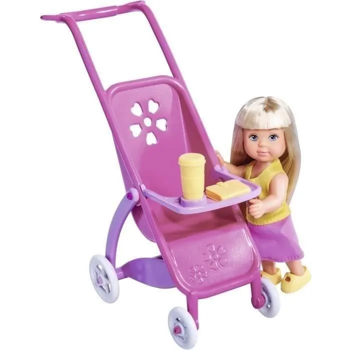 Steffi enceinte poupée 29 cm , avec Kevin 30 cm Evi 12 cm dans sa poussette 105733673 Simba Toys-1