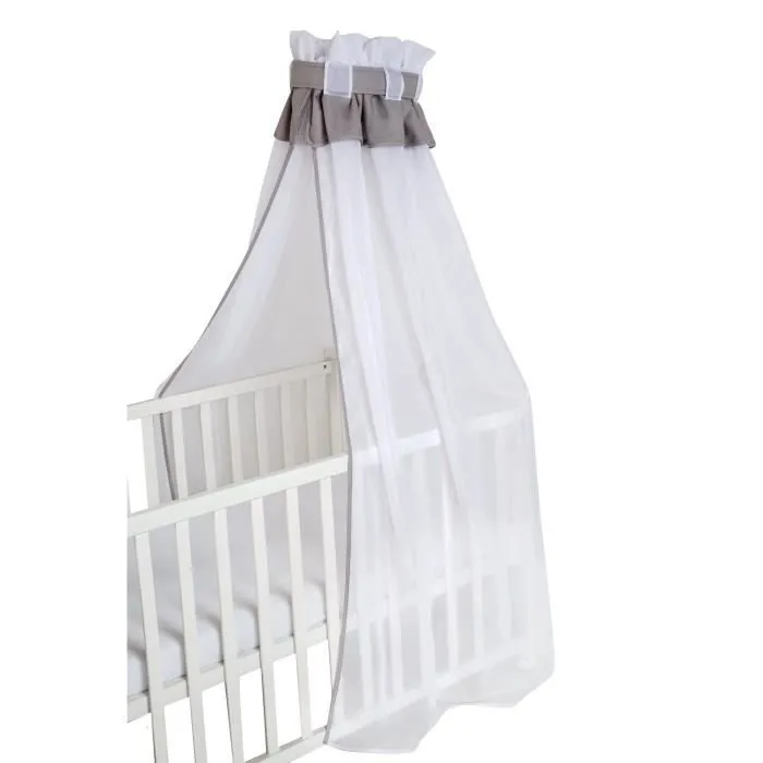 ROBA Ciel de lit Bébé en Voile - 160 x 250cm - Gris clair-0