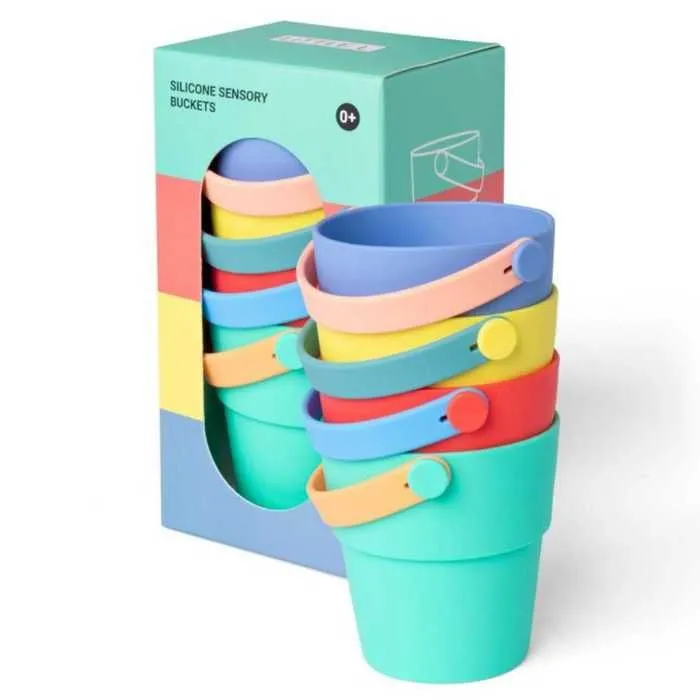 Jouets pour enfants - Little L - Seaux empilables en silicone - 4 pièces - Silicone - Mixte-3