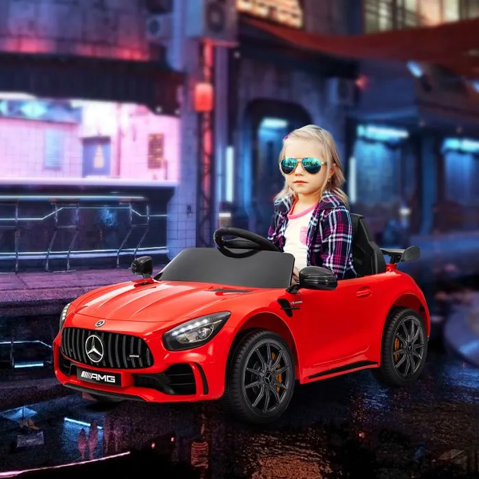 Voiture électrique enfants - AIYAPLAY - sous licence Mercedes-Benz AMG GTR - 12V - télécommande 2,4G - max. 5 km/h - phares - rouge-1