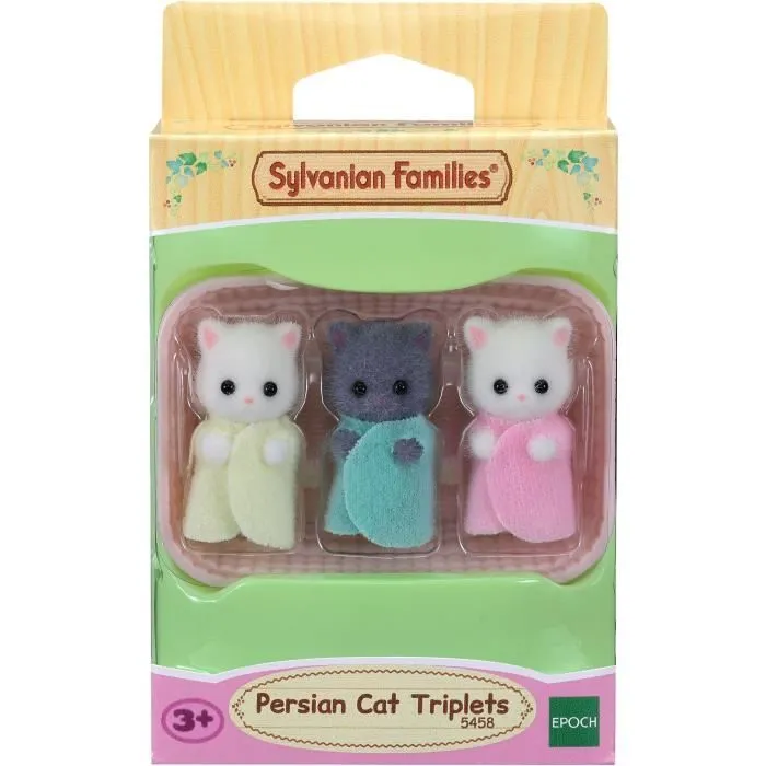 SYLVANIAN FAMILIES - Triplés chat persan - Mini-univers - Rose - Pour enfant - 3 ans et plus-3