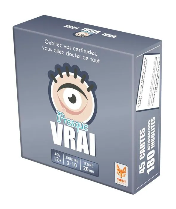Jeu d'ambiance Presque Vrai - Topi Games - 90 cartes - 2 à 10 joueurs - 20 min - A partir de 12 ans-1