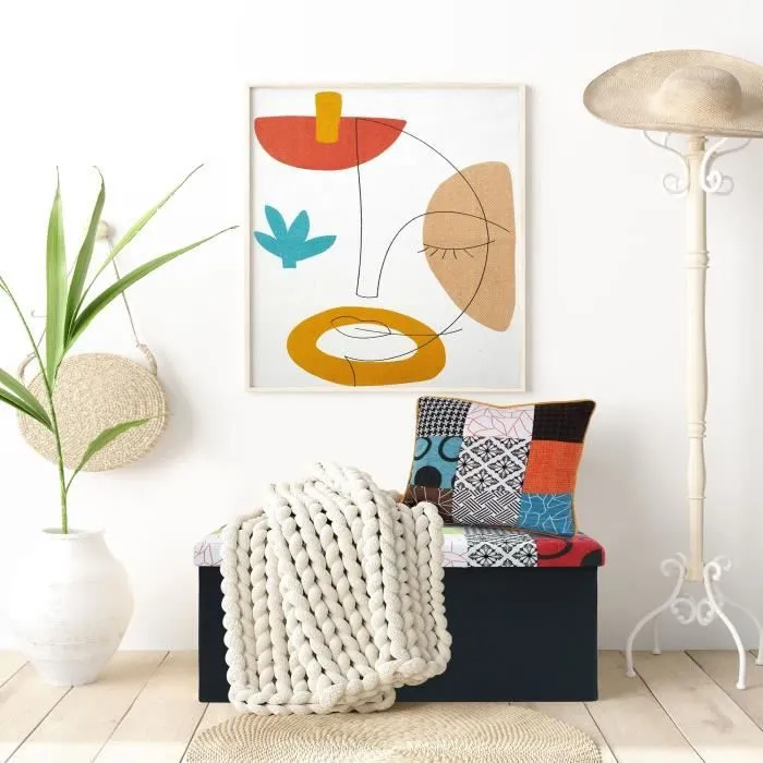 Tapis imprimé - Arty - 50 x 80 cm - Coton - Blanc - Moderne-0